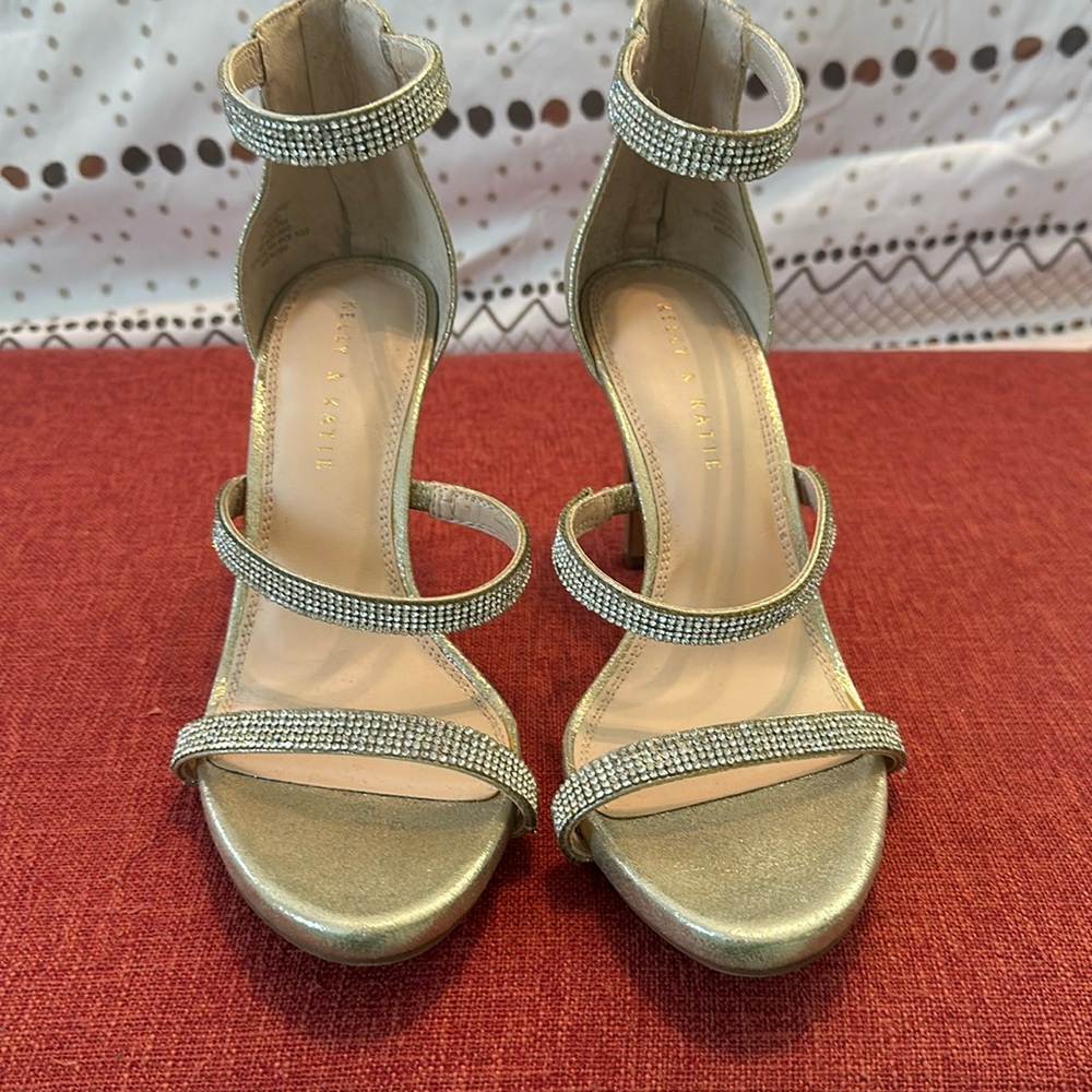 Kelly & Katie Gold Sparkle Heel Sandals size 9M